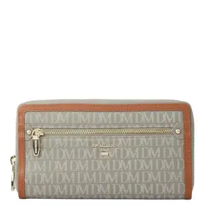 Da Milano Leather Zip Wallet for Women - Grey (1146F)
