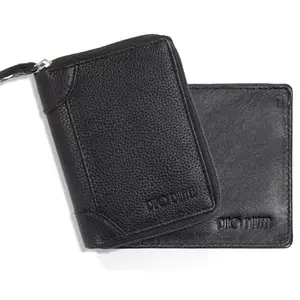 DUO DUFFEL Leather Credit Card Holder & Wallet for Men and Women, Thin Bifold RFID Blocking Wallet