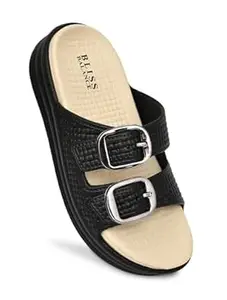 BLISS BALANCE SUPER SOFT Comfortable with Adjustable Strap Flip-Flops Women's & Girl's Cushioned |Waterproof Anti Skid & Lightweight OUT Door & IN Door Slipper INDIGO11