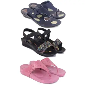 Women's Comfortable Sandal,Casual Lightweight Sandal for Everyday Wear | (COMBO-3)-1973-1932-1984-6-EURO-37
