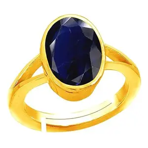 JAGDAMBA GEMS Natural 10.83 Carat Blue Sapphire Adjustable Gold Plated Engagement Ring (Neelam) Super Quality Loose Gemstone