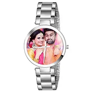 Genaric NITYAMA Women's Watch (Silver Colored Strap) Photo Printed Dial Wrist Watch for, Photo 3 cm dial
