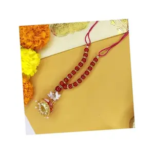 I Jewels Red Floral Meenakari Pearl Bracelet For Bhabhi/Sister (R074R-L)