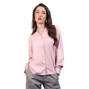 Urbano Fashion Women's Modal Viscose Full Sleeve Regular Fit Casual Solid Shirt with Mandarin Collar