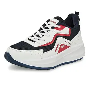 Bourge Men's Thur03 White, Red and Navy Running Shoes_6 UK (Thur03)