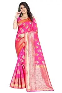 Shasmi Women's Banarasi Saree Pure Kanjivaram Silk Saree Soft new ladies 2026 Design Wear Pattu Sarees Latest Cotton Party Sari collections With Blouse Piece for Wedding sadi (PARI 6)