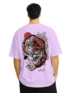 ENCIGER Men Printed Oversized T-Shirt Cotton Drop Shoulder Loose Fit Graphic Casual Wear Streetwear Tee