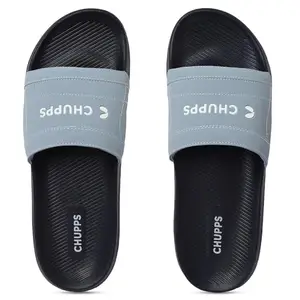 CHUPPS Craft Navy & Grey Drift Orthopedic Slippers | Soft Footpharma Footbed | Breathable Ventilation Holes | Lightweight Flip Flops | Anti-Skid Chappals for Everyday For Mens