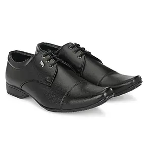 Rising Wolf Men's Office wear Synthetic Leather Formal Shoes (Black, Numeric_6)