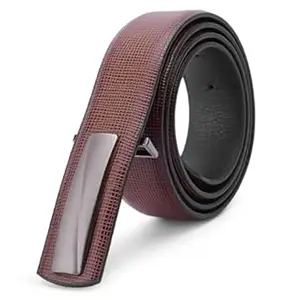 Kastner Men's Formal and Casual Pin Closer PU Leather Belt with Textured Design and Buckle