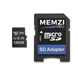 MEMZI PRO 128GB Micro SDXC Memory Card for Huawei Honor Note 10, View 10, 9 Lite, 7S Mobile Phones - High Speed Class 10 100MB/s Read 90MB/s Write V30 A1 UHS-I U3 4K Full HD Recording with SD Adapter