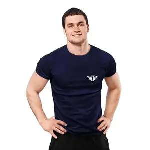 Round Neck Poly Blend Half Sleeve Stylish Fashionable T Shirt for Men (Navy Blue) - Pack of 1