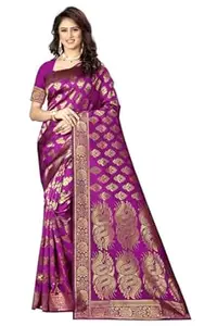 Shasmi Women's Banarasi Saree Pure Kanjivaram Silk Saree Soft new ladies 2026 Design Wear Pattu Sarees Latest Cotton Party Sari collections With Blouse Piece for Wedding sadi (PARI 75)