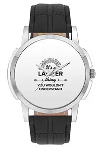 BIGOWL Wrist Watch for Men - It's a Lawyer Thing You Won't Get It | Best Lawyer Gift - Analog Men's and Boy's Unique Quartz Leather Band Round Designer dial Watch