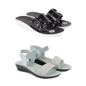 Women's Comfortable Sandal,Casual Lightweight Sandal for Everyday Wear | TP-(COMBO-2-)-1989-1937-6