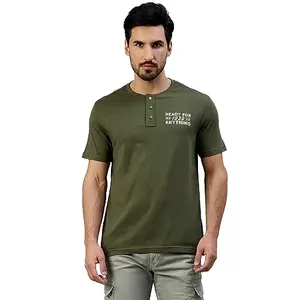 Royal Enfield Men's Regular Fit T-Shirt (TSS220048_Olive
