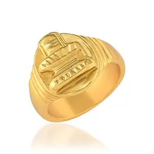 Memoir Goldplated Asht-Dhatu Shiva Lingam design Spiritual finger ring Hindu Temple jewellery Man (ORMG3434)