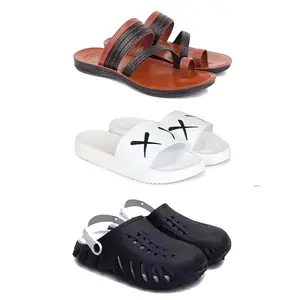 DRACKFOOT Men's Sandals | Lightweight Wear| Stylish & Easy to Wear For Men's GR-SAN-(3-COMBO)-3151-3029-3149-10