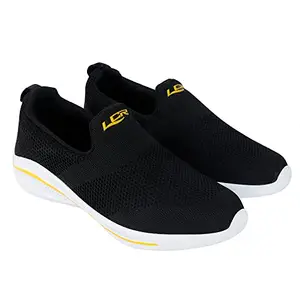 Lancer Mens THUNDER-27 Black Running Shoe - 8 UK (THUNDER-27BLK-YLW-8)