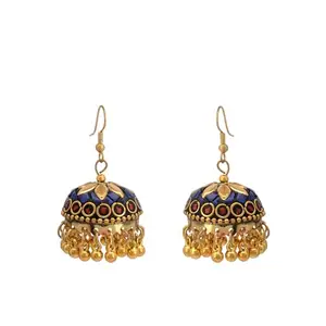 Zephyrr Traditional Women's Gold Plated Meenakari Jhumka Earrings For Girls and Women(JAE-4916)