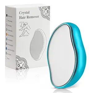 NH WORLD Crystal Hair Remover Epilator - Magic Crystal Hair Remover Painless Hair Removal Tool for Arms Legs Back, Washable Crystal Epilator Without Shaving for Smooth Skin Gifts (BLUE)