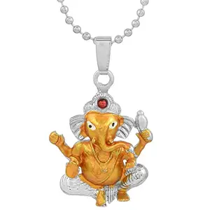 morir Dual Tone Hindu Ganesh Ganesha Pendant Men Women Amulet Necklace