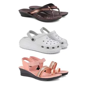 Women's Comfortable Sandal,Casual Lightweight Sandal for Everyday Wear | (Combo-3)-1955-OO5-1959-6-EURO-37