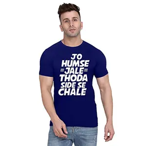 ALLEN BLACK Men's Round Neck T-Shirt, (Dplfstyl_ T-Shirt_ XXL_4622_BZR) Red