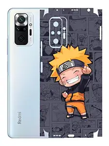 AtOdds - Redmi Note 10 Pro Mobile Back Skin Rear Screen Guard Protector Film Wrap (Coverage - Back+Camera+Sides) (Naruto)