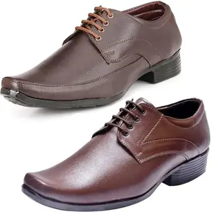Vitoria Derby Shoes for Men | Shoes for Men with PU Sole | Comfortable & Lightweight |Durable & Trendy Design | Color : Multicolor | Size : 10, VTR_1004Brwn_VTR_1005BdrBrwn_2S_10