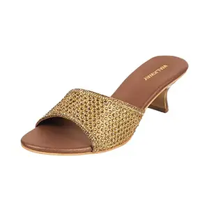 Walkway Women Antic Gold Synthetic Sandals, EU/36 UK/3 (35-5007)
