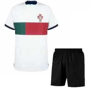 Football Jersey Ronaldo Portugal Home with Black Shorts- for Men and boys21-22(Medium 38,porawayset)