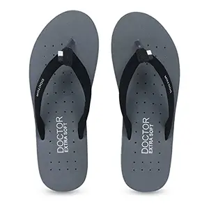 DOCTOR EXTRA SOFT House Slipper for Women's Care Dr Orthopaedic Super Comfort Fitting Flat Cushion Chappal Flip-Flop for Ladies and Girl’s OR-D-19-GREY-6 UK
