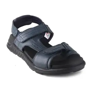 Red Chief Blue Leather Casual Sandals for Men
