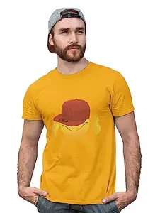 Danya Creation Eyes Covered with Cap Emoji T-Shirt (Yellow) - Clothes for Emoji Lovers - Suitable for Fun Events - Foremost Gifting Material for Your Friends and Close Ones