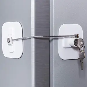 BAOWEIJD Fridge Lock,Refrigerator Locks,Freezer Lock with Key for Child Safety,Locks to Lock Fridge and Cabinets (White Fridge Lock-1Pack)