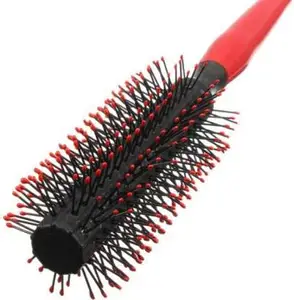 Hunky Dory Unisex Saloon Red | Black Round Hair Brush Soft Bristle Roller Curler