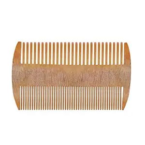 Fully Double Sided Wooden Comb For Men For Beard And Moustache, 20 Grams, Pack Of 1