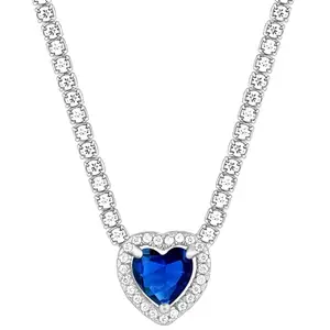 GIVA 925 Silver Solitaire Blue Heart Necklace| Pendant to Gift Women & Girls | With Certificate of Authenticity and 925 Stamp | 6 Months Warranty*