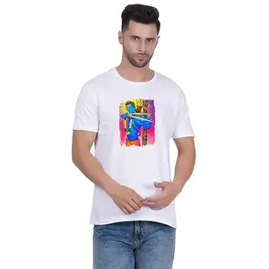 DORECHU | Graphic Printed T-Shirt for Men & Women | Shree Ram, Bajrang Bali Printed T-Shirt | Half Sleeve/Round Neck/Polyester White Colour T Shirt