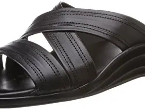 Coolers (from Liberty) Men's Black Leather Slippers - 6 UK (7123-61)