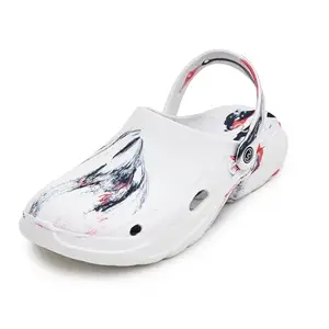 doubleu W10 Men Marbel Comfortable Recovery Footwear (Do not Shrink) (WHITE + RED BLUE,43)