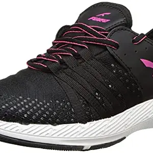 FURO Men's Black Running Shoes - 7 UK, Black/Viva Pink (Model Number: L9011 C888)