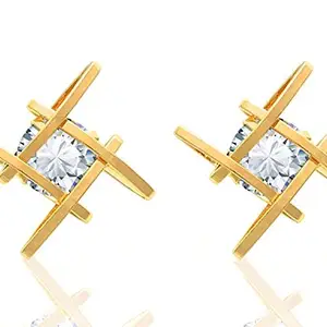 YouBella Jewellery Crystal Diamond Shape Stud Earrings for Girls and Women