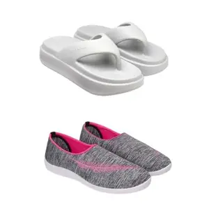 ZENWEAR Extra Soft Classic Casual wear with Ultra Soft Flexibility Technology flip-Flop Combo for Women's/Girl's(6108-1543)(5) Multicolor