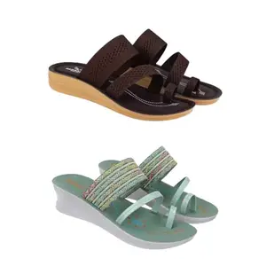 SPORTER Extra Soft Classic Casual wear with Flexibility Technology Heel Combo for Women's/Girl's(6141+1948)(4) Multicolor