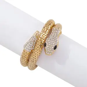 Shining Diva Fashion Gold Plated Latest Stylish Snake Kada Bangle Cuff Bracelet for Women & Girls (16684b)