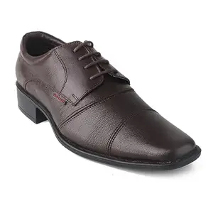 Red Chief Dark Brown Leather Formal Derby Shoes for Men