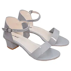 Zeenat Fashion Women stylish latest heel design Fashion sandal Grey 4