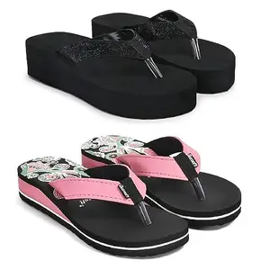 Duosoft Extra Soft Ortho Slippers for Men's(21-SimmerBlack And 02-Pink-05)